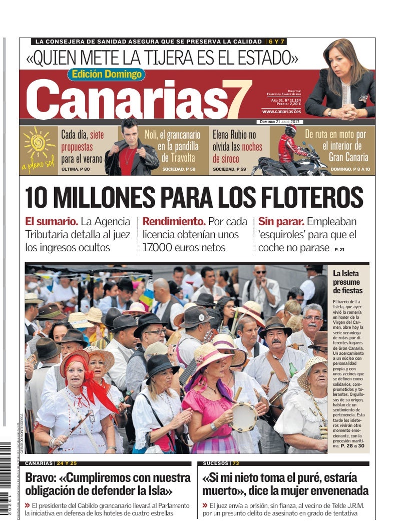 Portada Canarias7 21-07-2013
