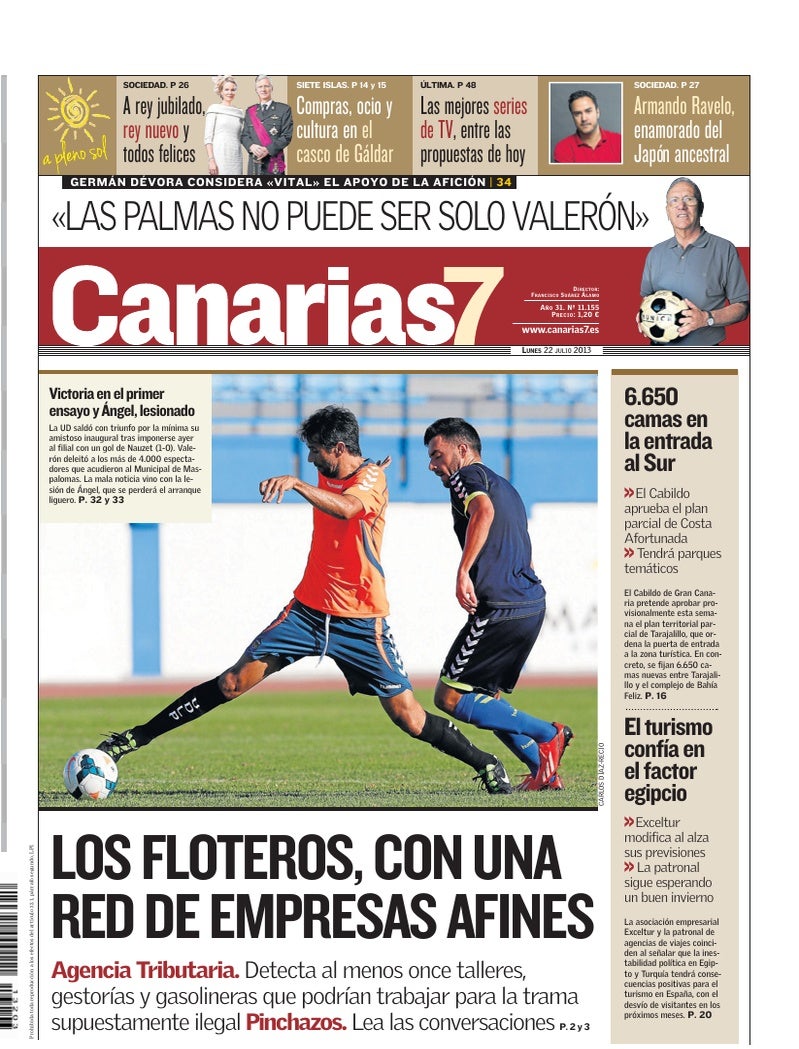 Portada Canarias7 22-07-2013