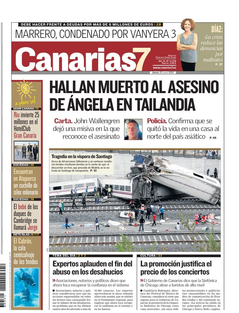 Portada Canarias7 25-07-2013