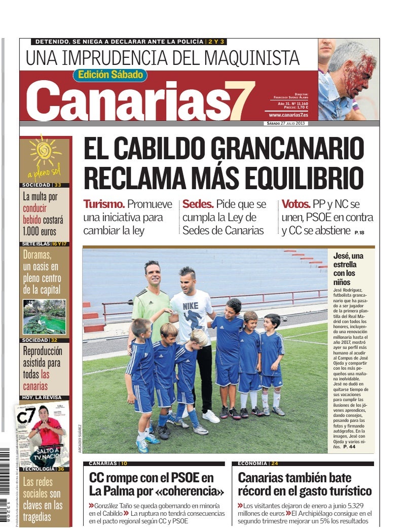 Portada Canarias7 27-07-2013