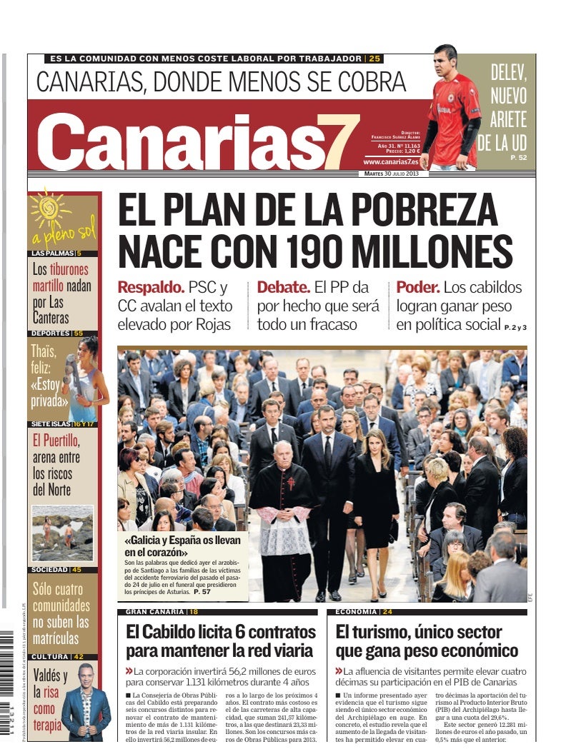 Portada Canarias7 30-07-2013