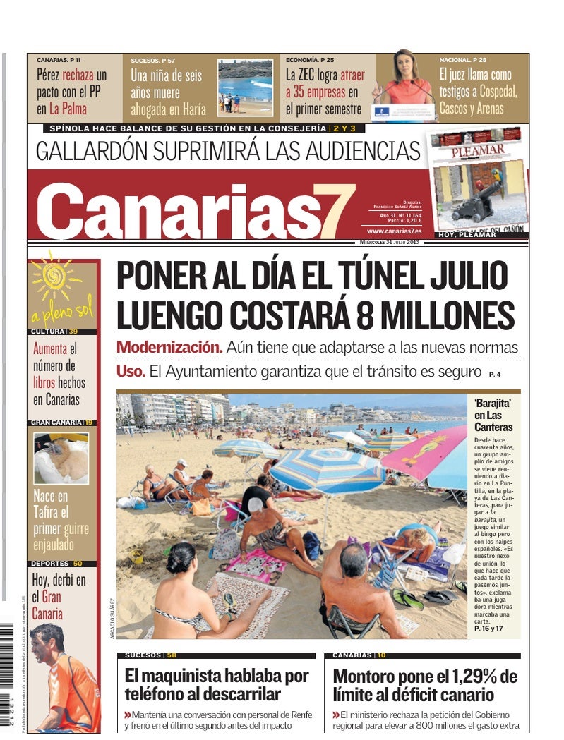 Portada Canarias7 31-07-2013