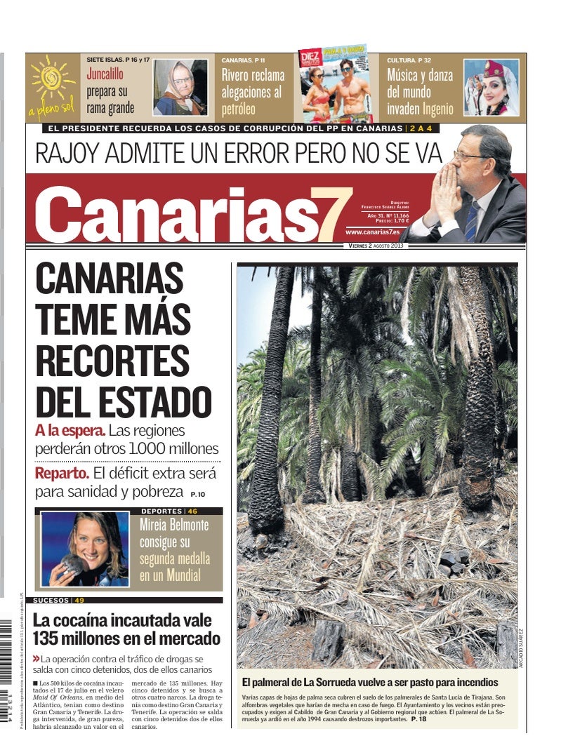 Portada Canarias7 02-08-2013