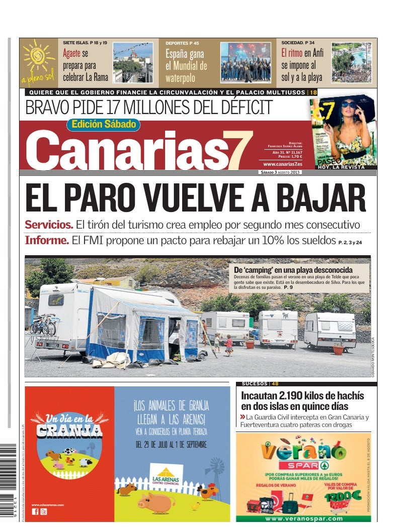 Portada Canarias7 03-08-2013