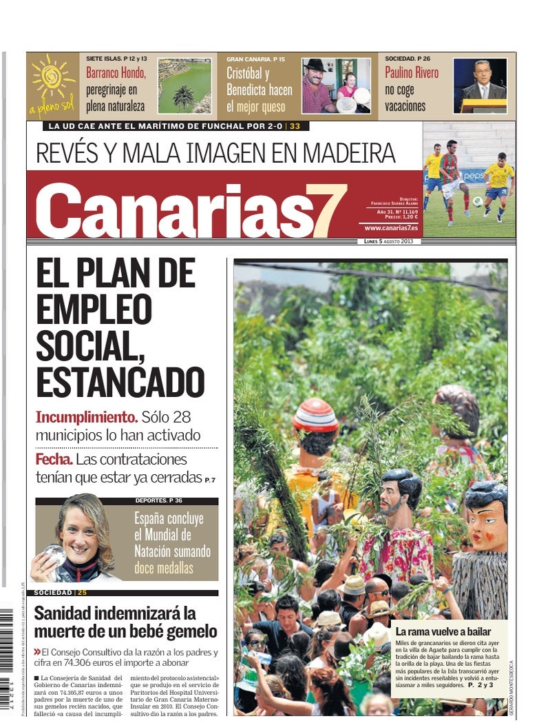 Portada Canarias7 05-08-2013