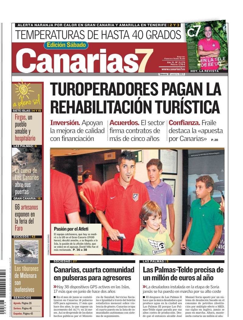 Portada Canarias7 10-08-2013