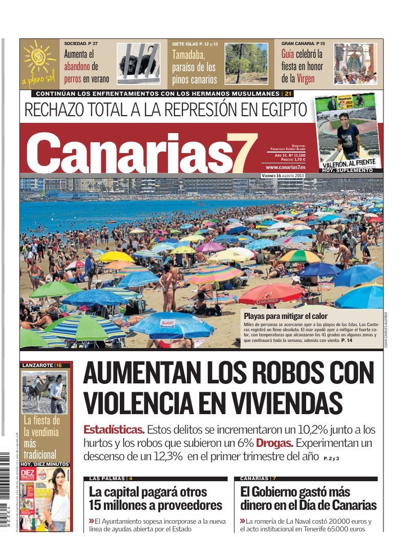 Portada Canarias7 16-08-2013