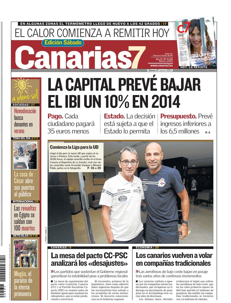Portada Canarias7 17-08-2013