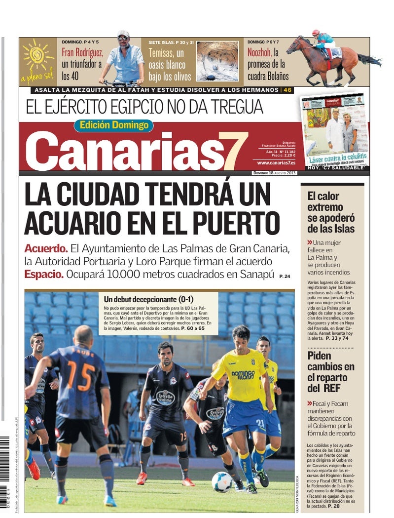 Portada Canarias7 18-08-2013