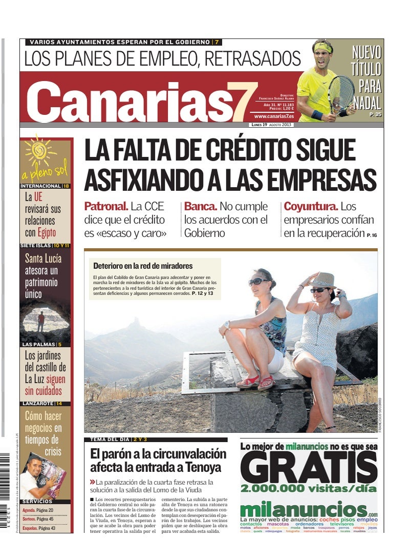 Portada Canarias7 19-08-2013