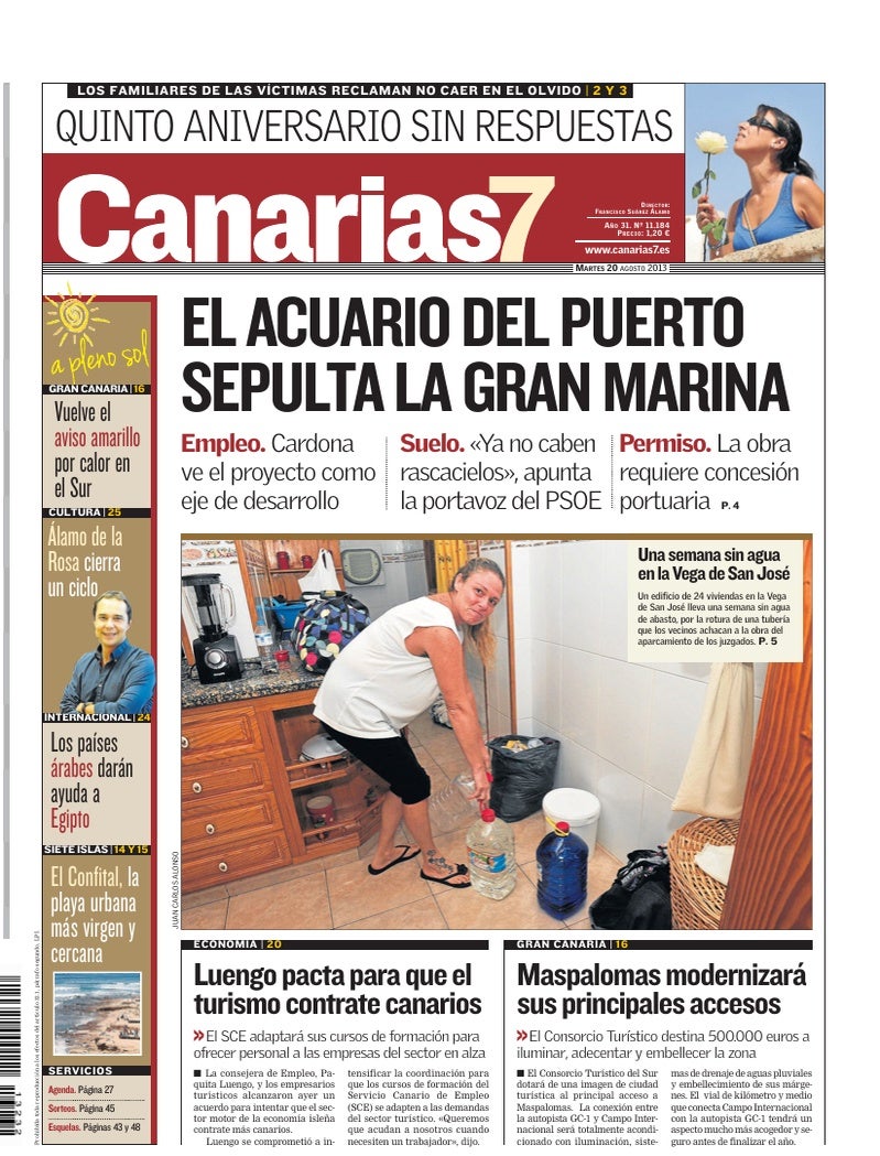 Portada Canarias7 20-08-2013