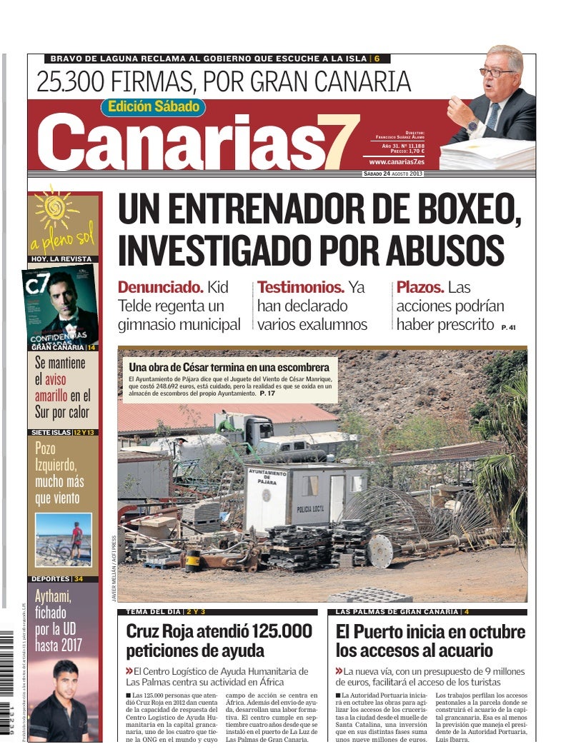 Portada Canarias7 24-08-2013