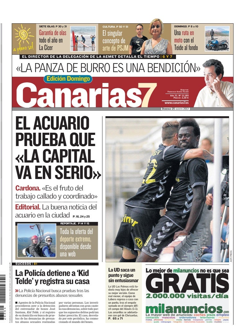 Portada Canarias7 25-08-2013