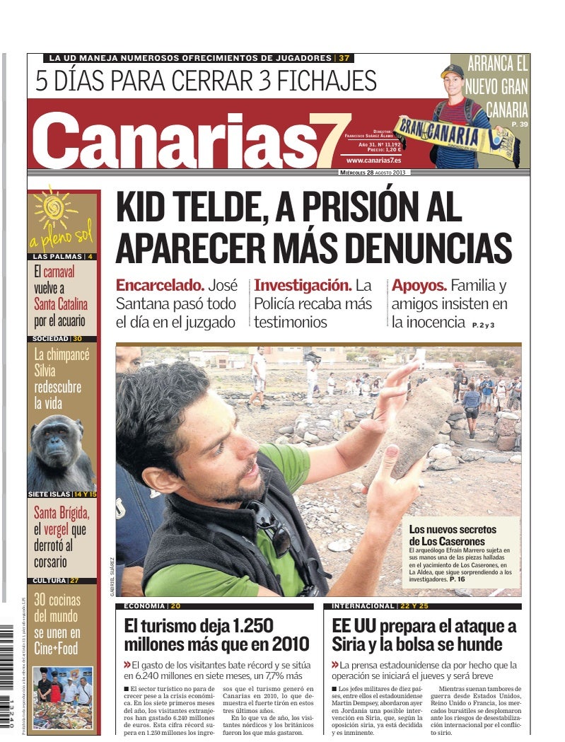 Portada Canarias7 28-08-2013