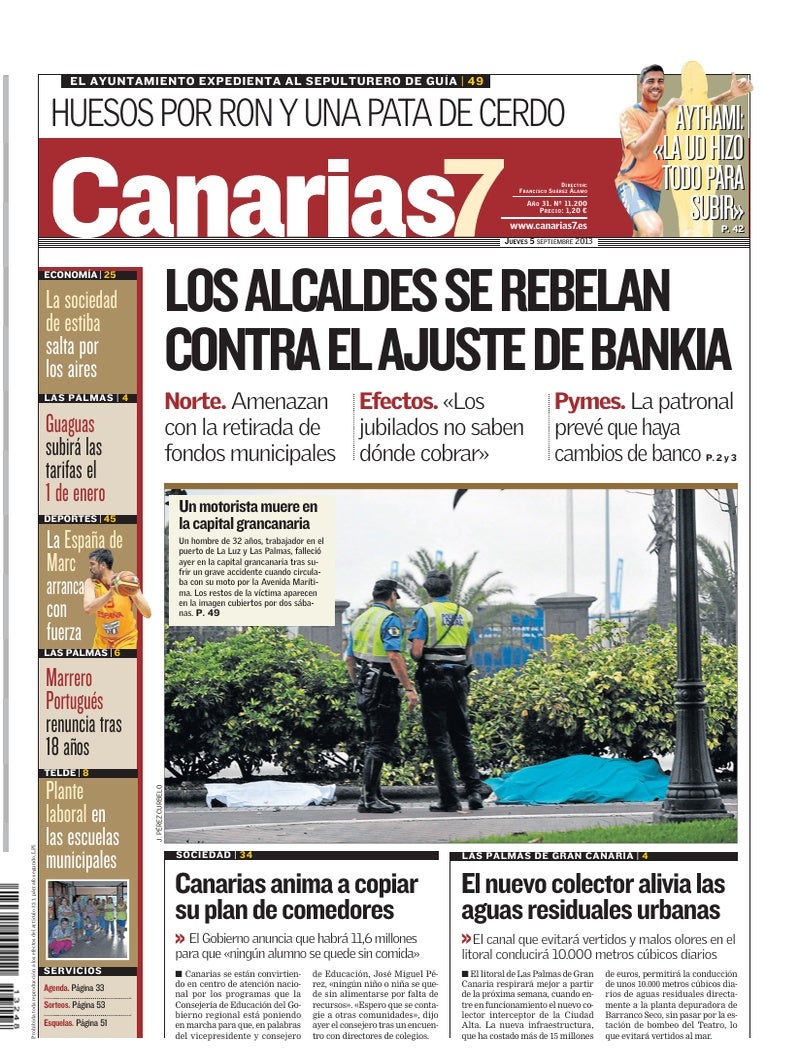 Portada Canarias7 05-09-2013