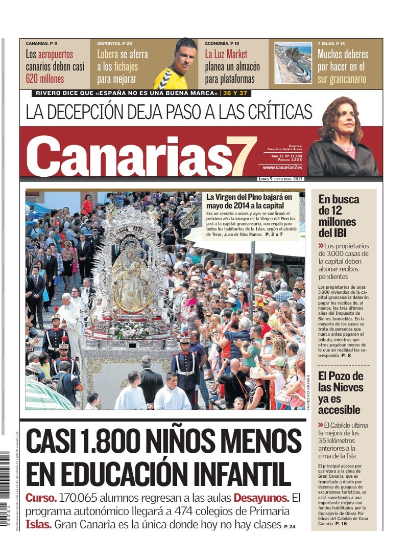 Portada Canarias7 09-09-2013