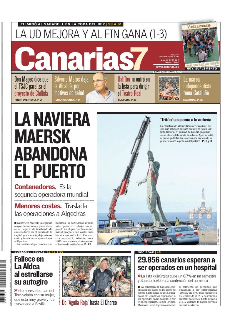 Portada Canarias7 12-09-2013