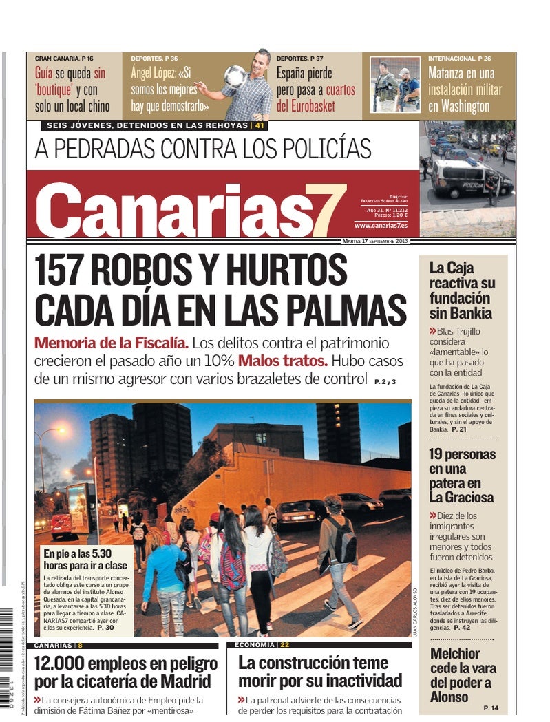Portada Canarias7 17-09-2013