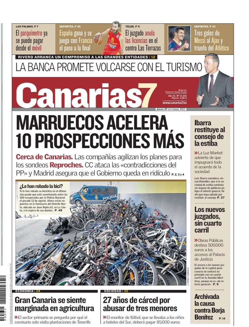 Portada Canarias7 19-09-2013
