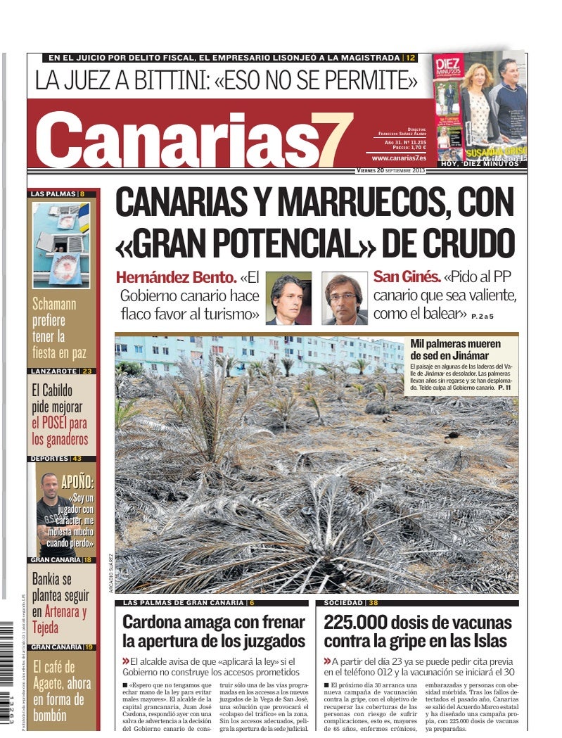 Portada Canarias7 20-09-2013