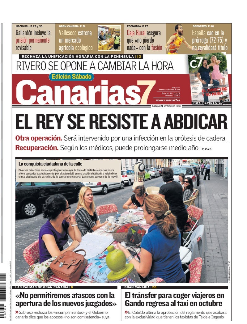Portada Canarias7 21-09-2013
