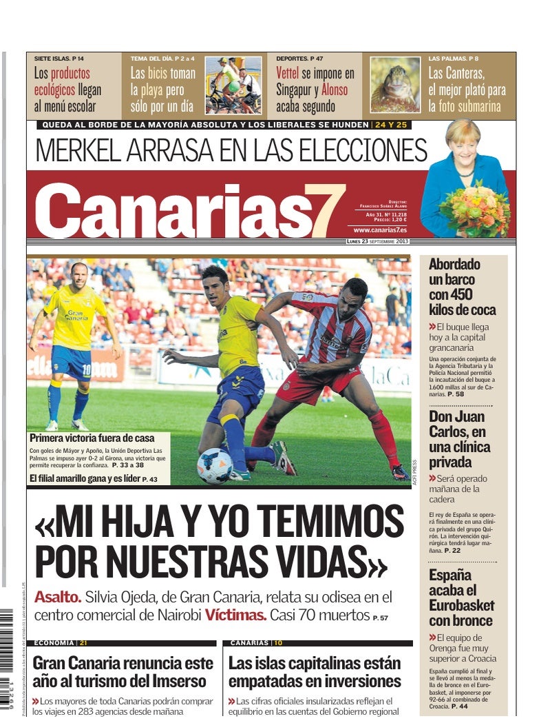 Portada Canarias7 23-09-2013