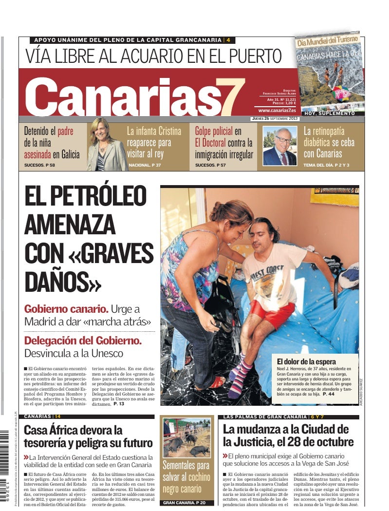 Portada Canarias7 26-09-2013