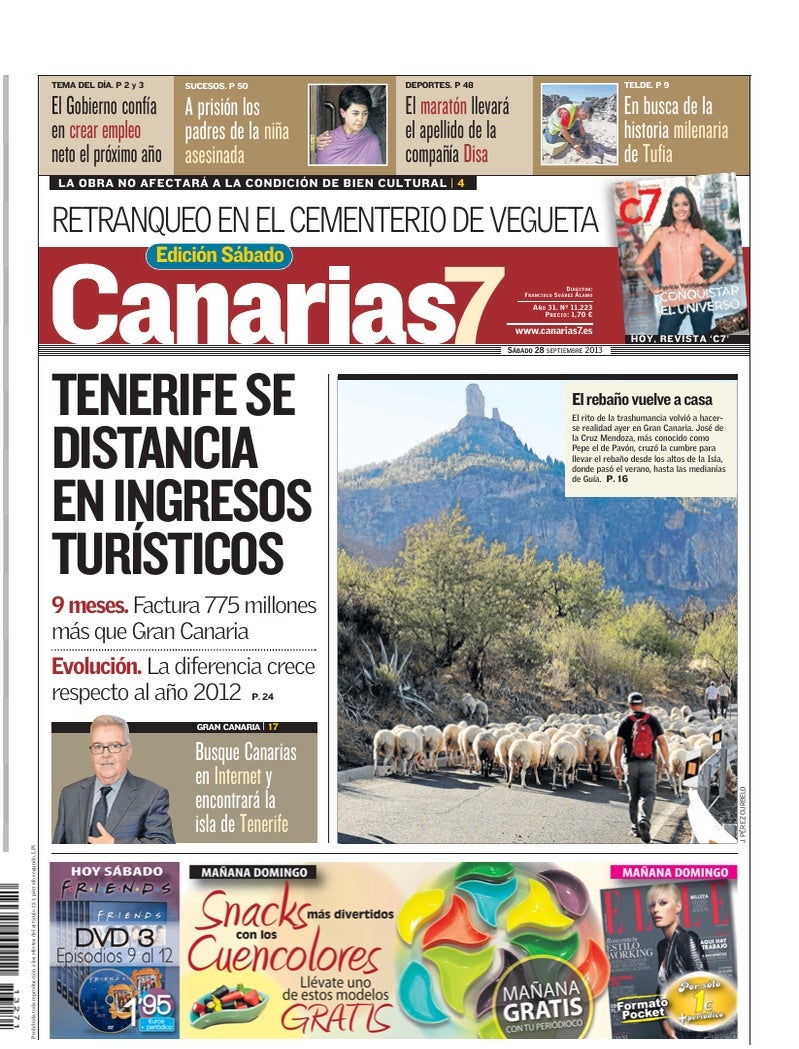 Portada Canarias7 28-09-2013