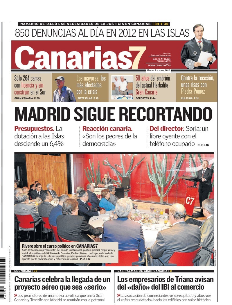 Portada Canarias7 01-10-2013