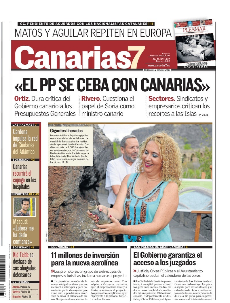 Portada Canarias7 02-10-2013