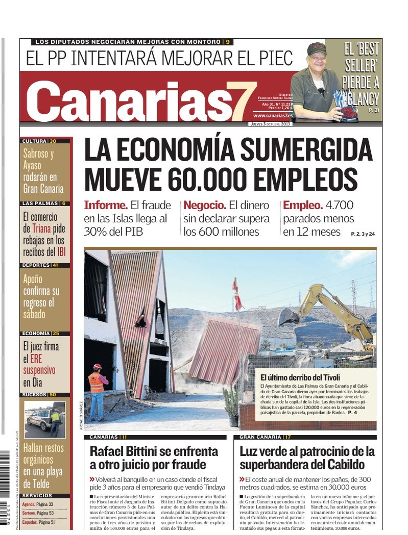 Portada Canarias7 03-10-2013
