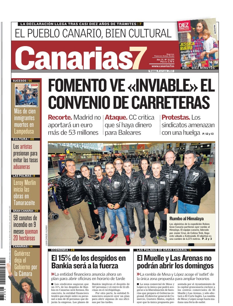Portada Canarias7 04-10-2013