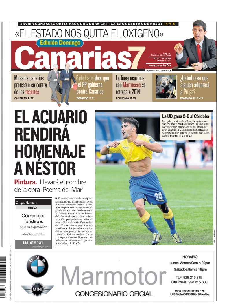 Portada Canarias7 06-10-2013