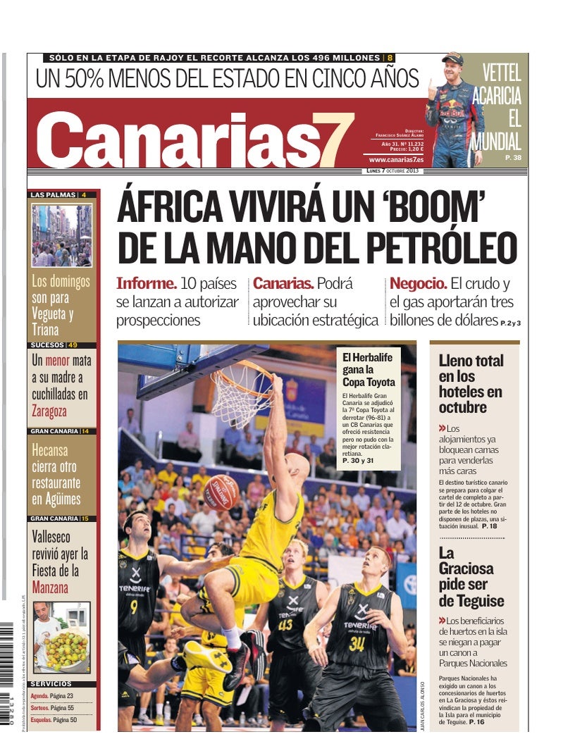 Portada Canarias7 07-10-2013