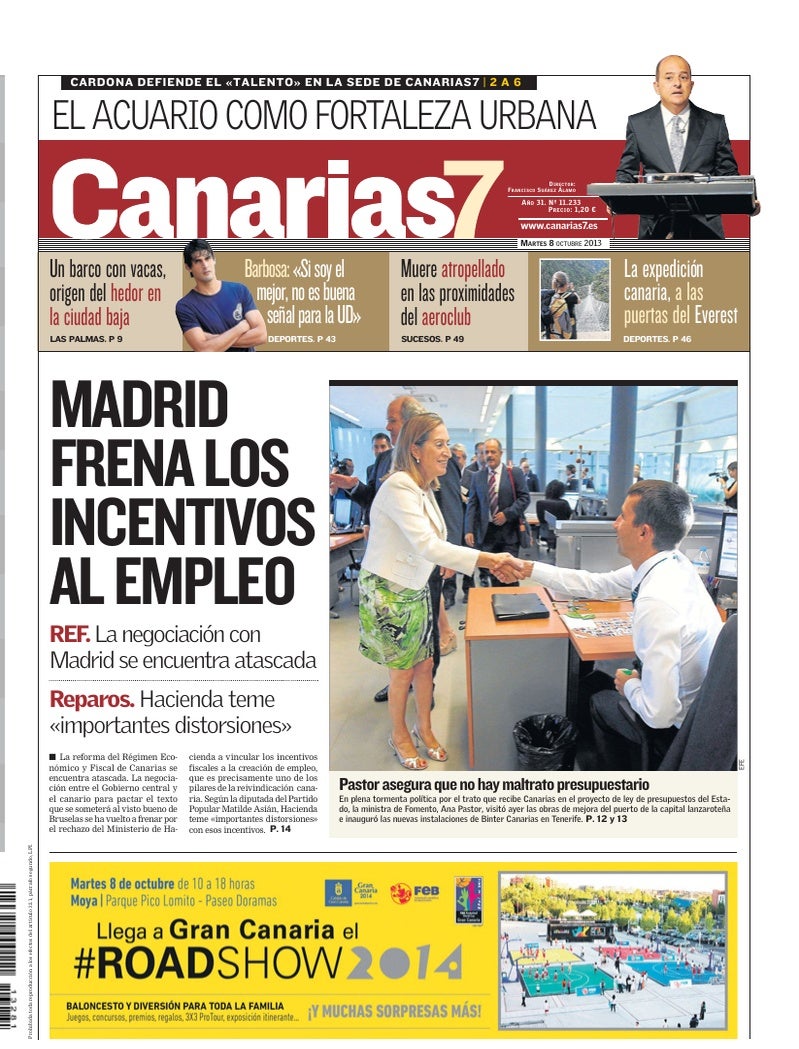 Portada Canarias7 08-10-2013