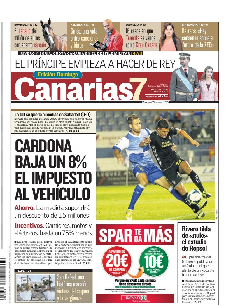 Portada Canarias7 13-10-2013
