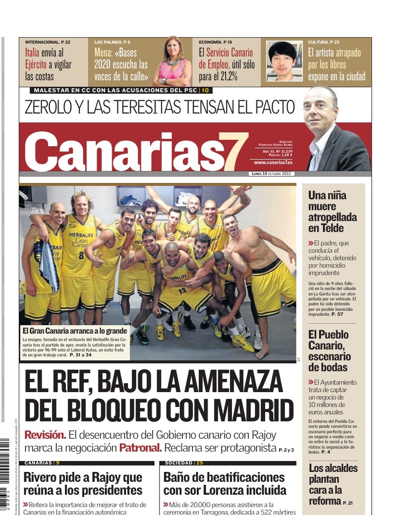 Portada Canarias7 14-10-2013
