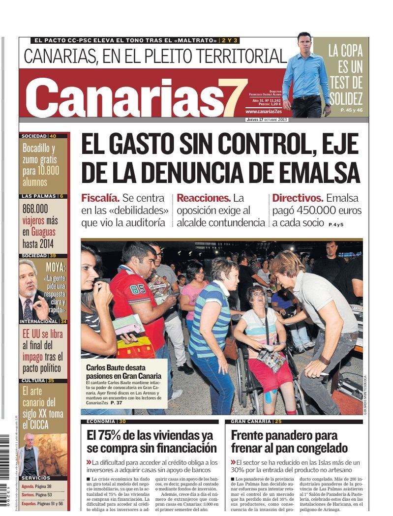 Portada Canarias7 17-10-2013