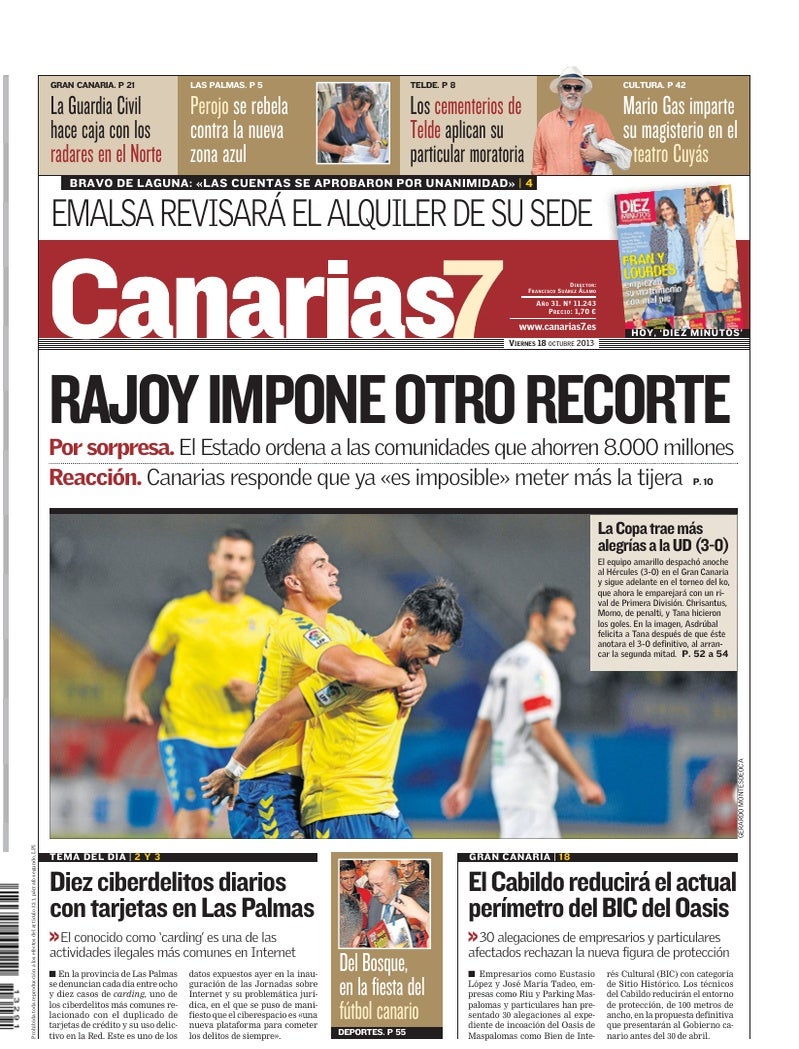 Portada Canarias7 18-10-2013