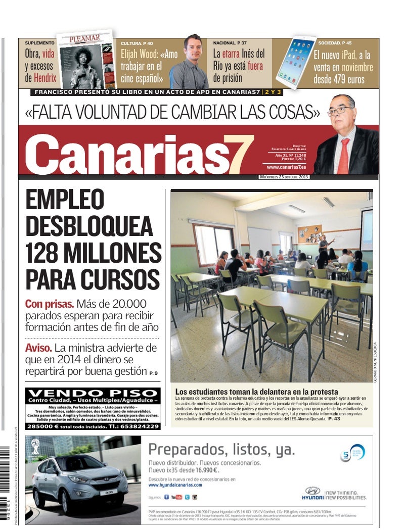 Portada Canarias7 23-10-2013
