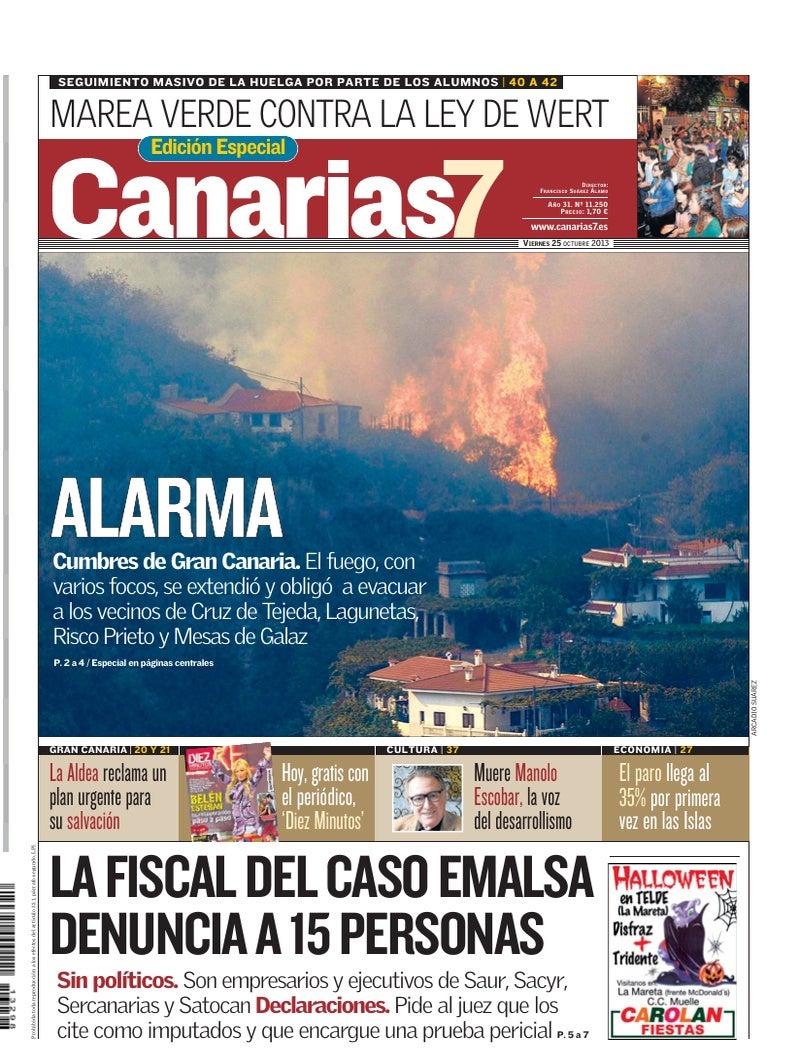 Portada Canarias7 25-10-2013