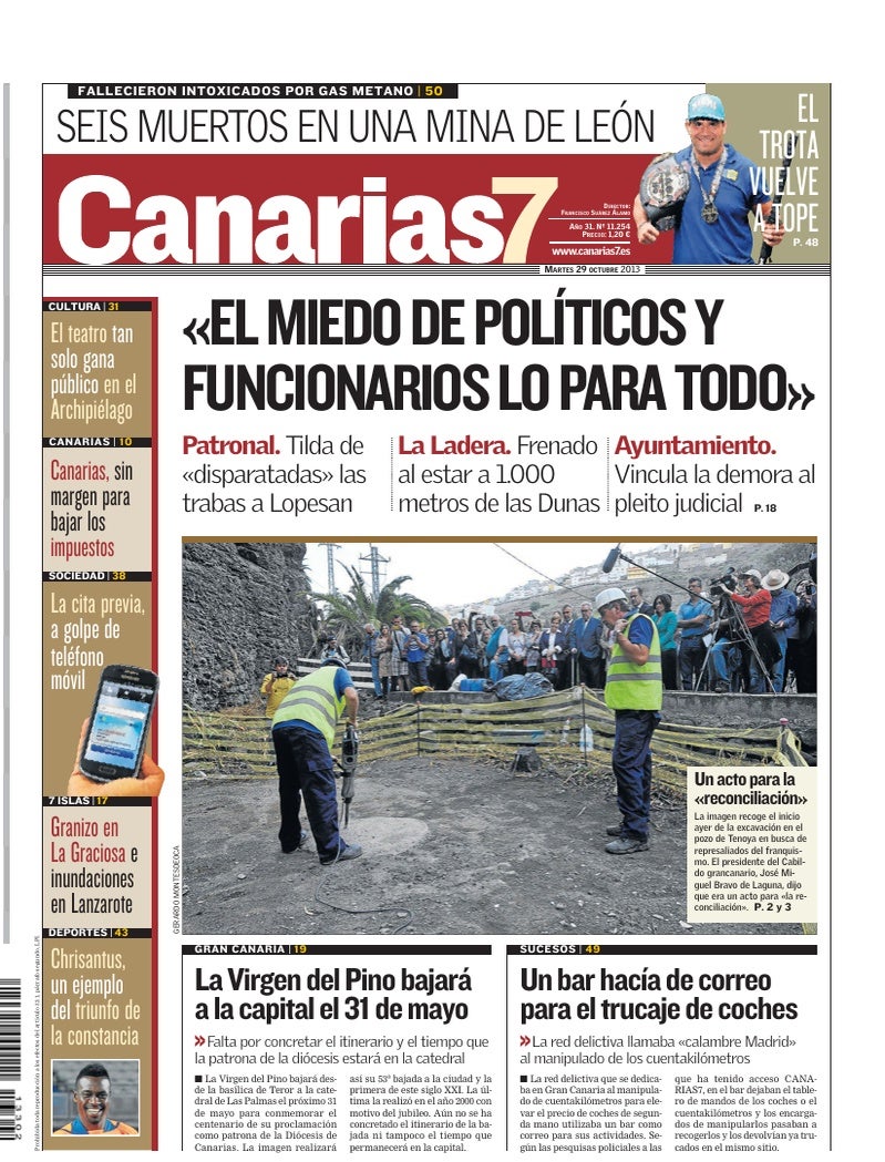 Portada Canarias7 29-10-2013