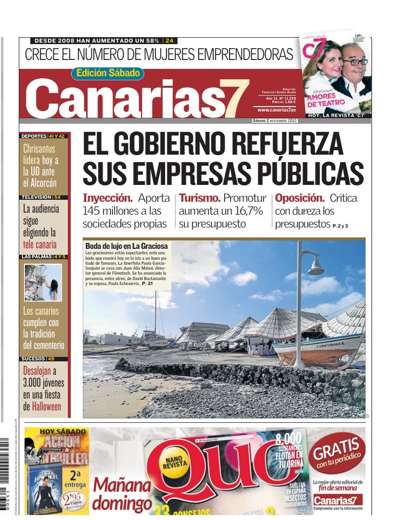 Portada Canarias7 02-11-2013