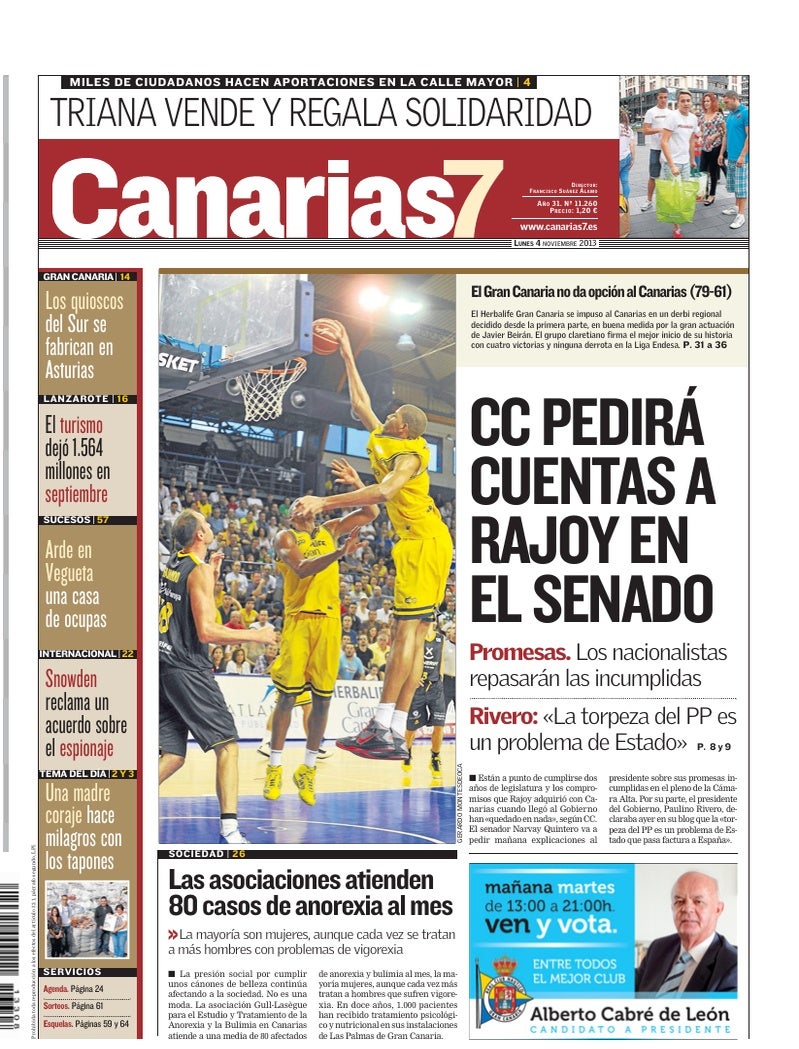 Portada Canarias7 04-11-2013