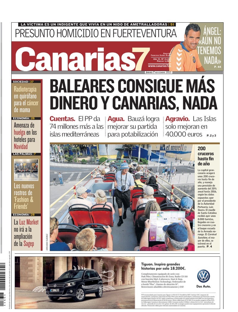 Portada Canarias7 07-11-2013
