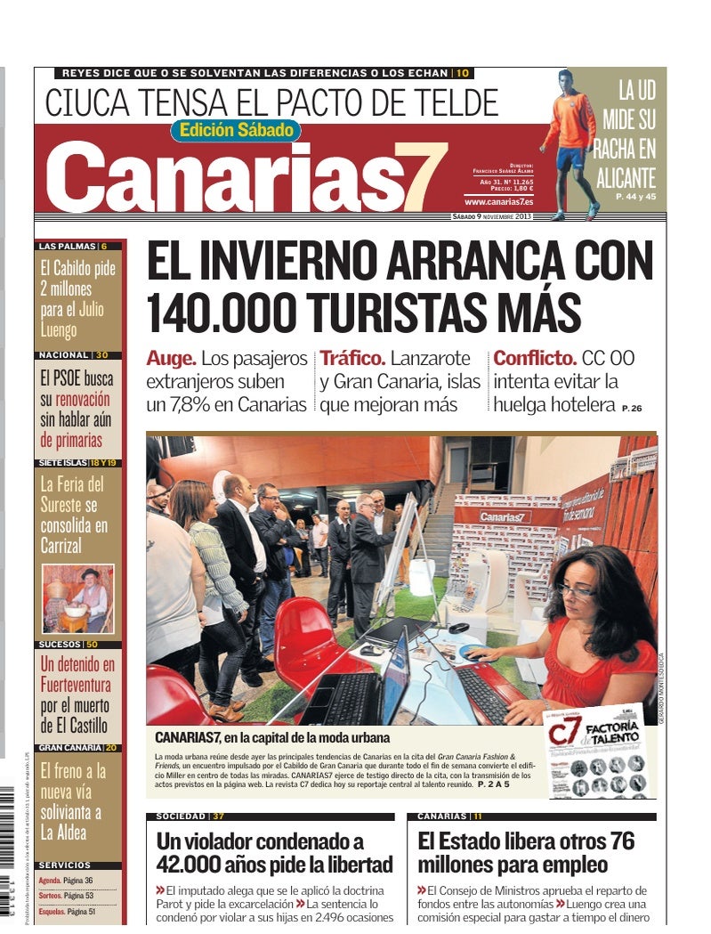 Portada Canarias7 09-11-2013