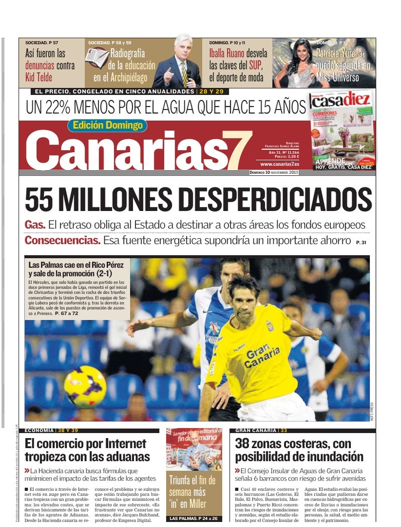 Portada Canarias7 10-11-2013