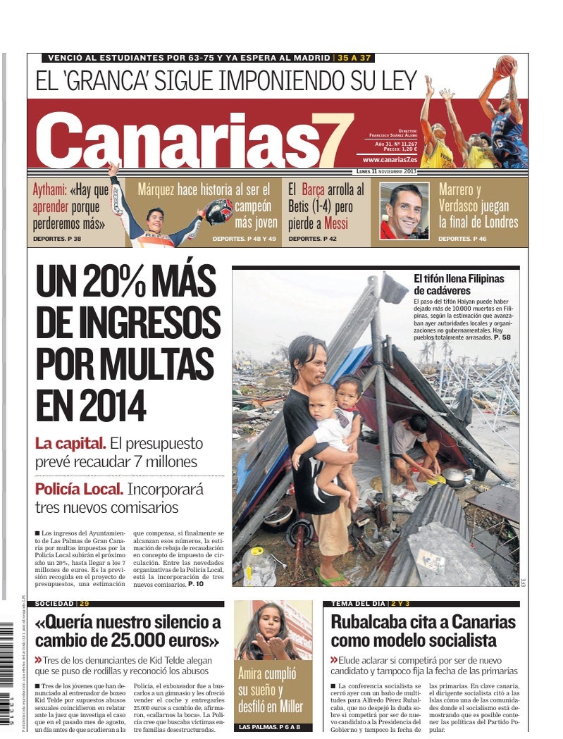 Portada Canarias7 11-11-2013