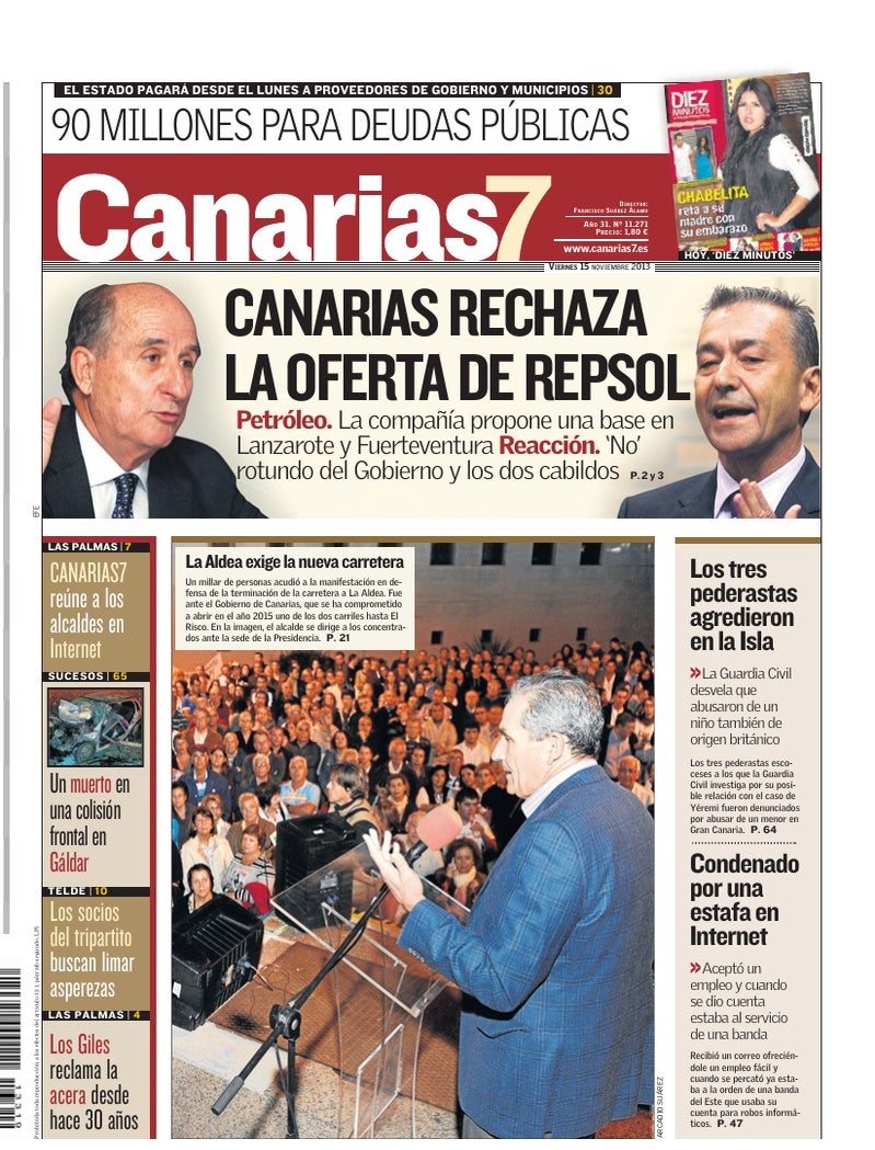 Portada Canarias7 15-11-2013