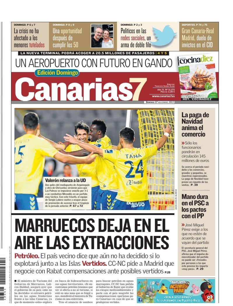 Portada Canarias7 17-11-2013